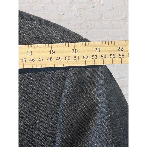 Joseph Abboud 44L Mens Charcoal Gray Gold Plaid Blazer Sport Coat Jacket - Picture 10 of 14